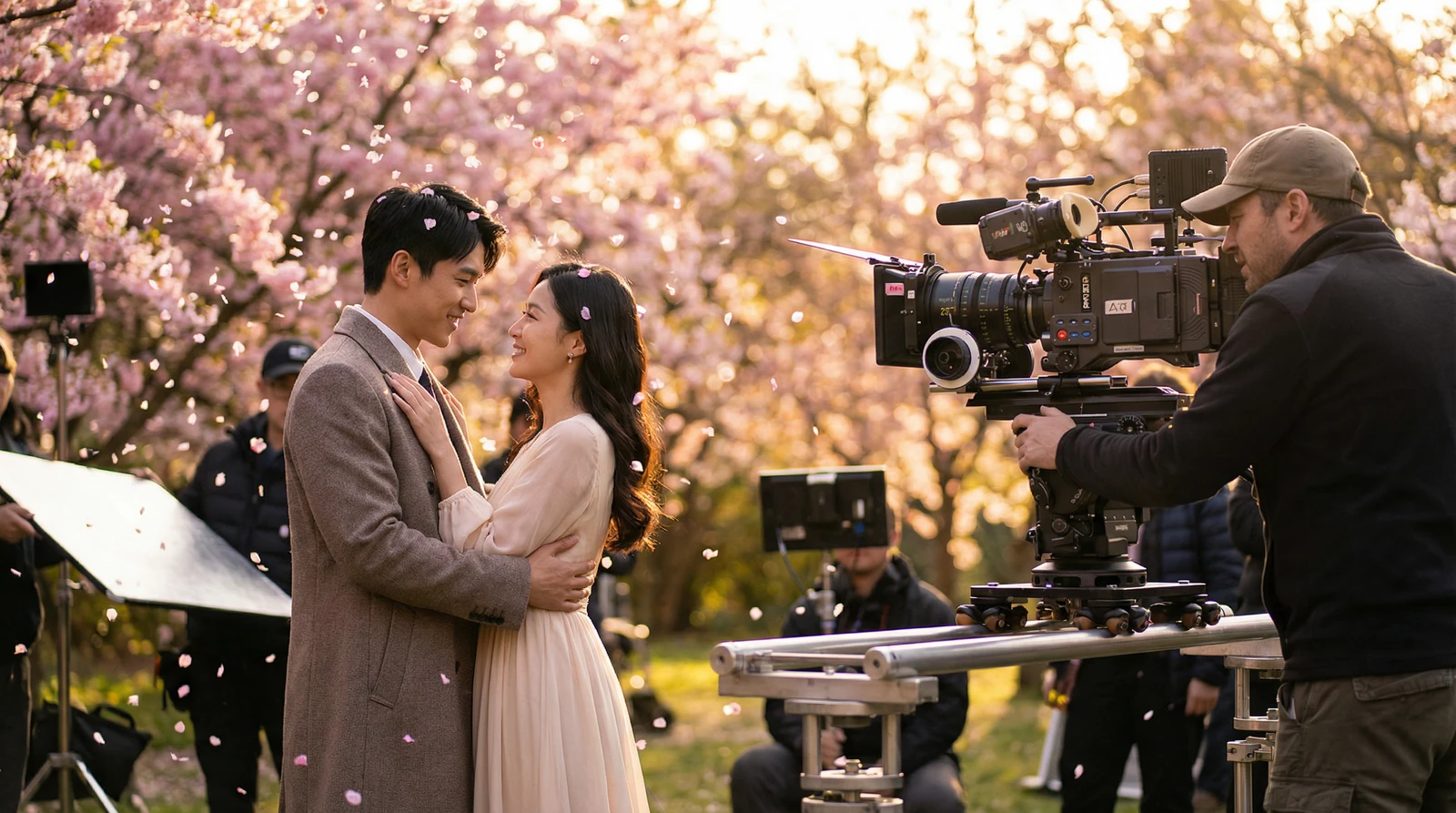 成人视频萝莉岛栏目樱花园浪漫场景拍摄花絮